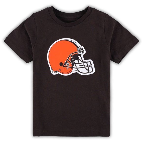 Cleveland Browns Brown Team Logo Short Sleeve Crew T-Shirt Brown Unisex XL NWD - Picture 1 of 9